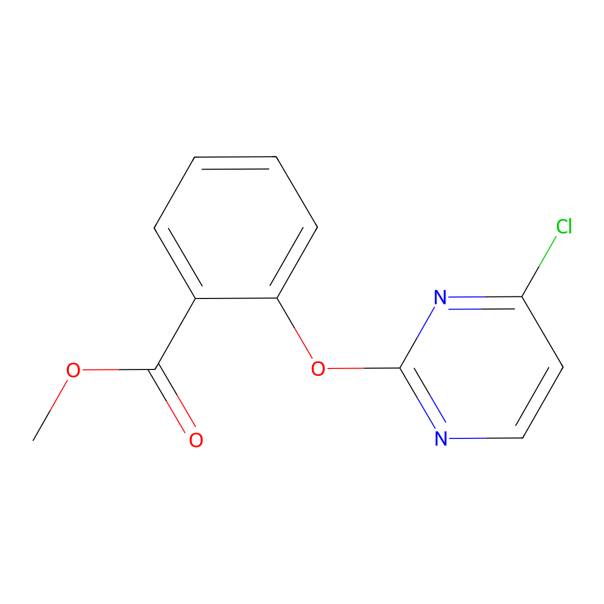 Methyl 2-(4-chloropyrimidin-2-yloxy)benzoate molecular structure, CAS 1159822-80-6