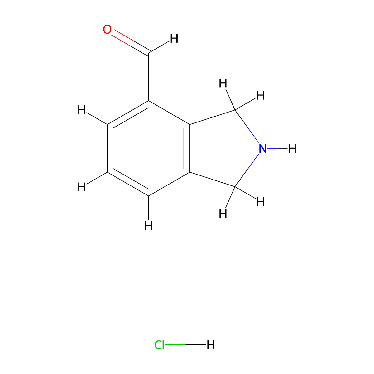 Isoindoline-4-carbaldehyde hydrochloride molecular structure, CAS 1159823-39-8