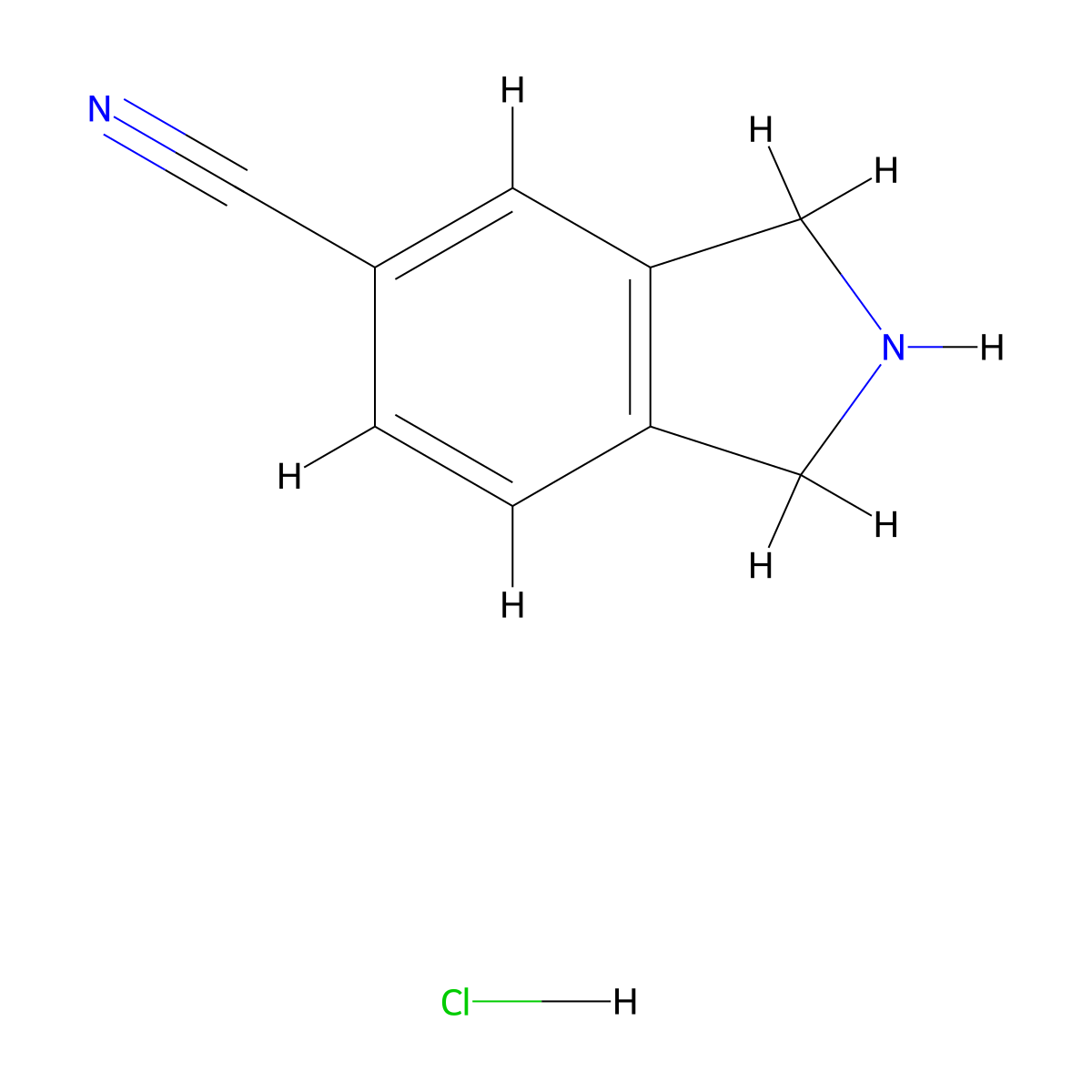 2,3-dihydro-1H-isoindole-5-carbonitrile hydrochloride molecular structure, CAS 1159823-51-4