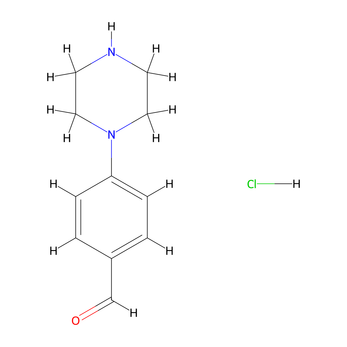 4-Piperazin-1-ylbenzaldehyde hydrochloride molecular structure, CAS 1159823-54-7