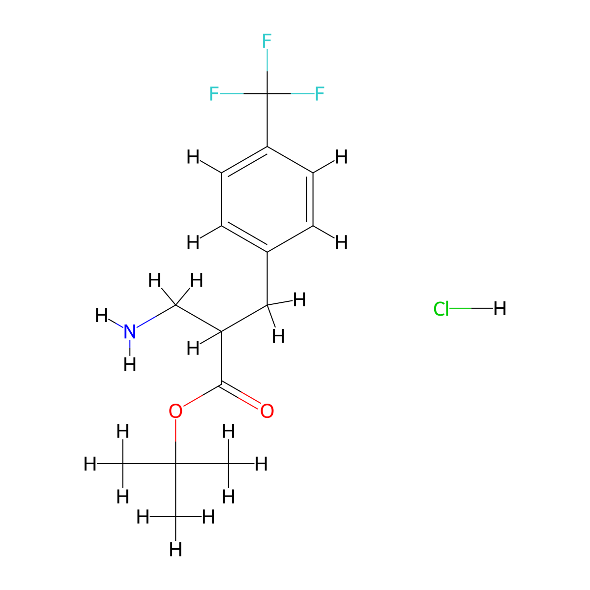 tert-Butyl 3-amino-2-(4-(trifluoromethyl)benzyl)propanoate hydrochloride molecular structure, CAS 1159823-65-0