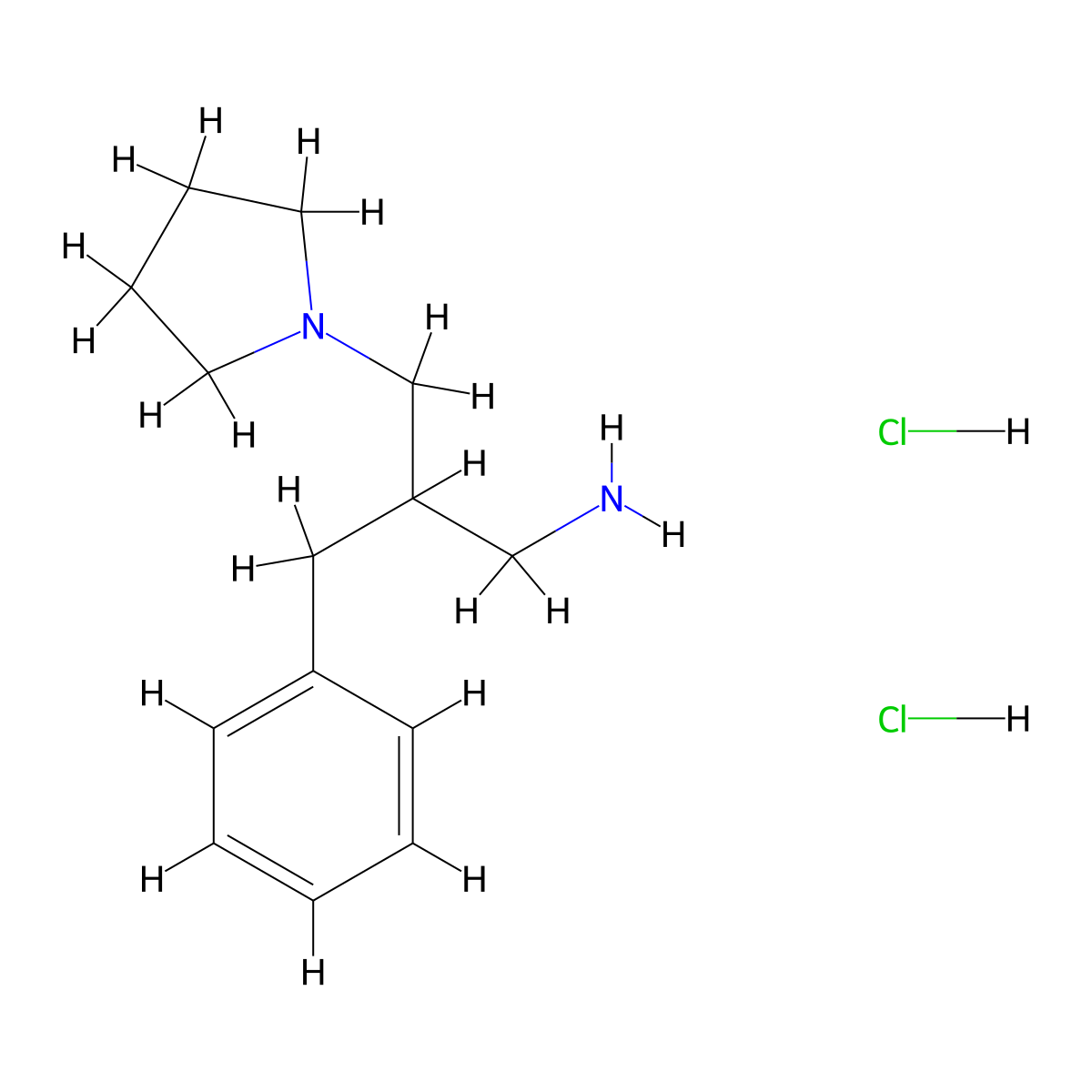 2-Benzyl-3-pyrrolidin-1-yl-propylamine dihydrochloride molecular structure, CAS 1159823-77-4