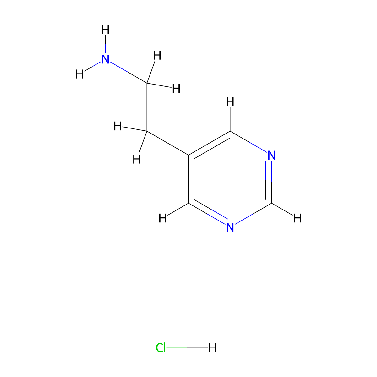 2-(Pyrimidin-5-yl)ethanamine hydrochloride molecular structure, CAS 1159824-15-3