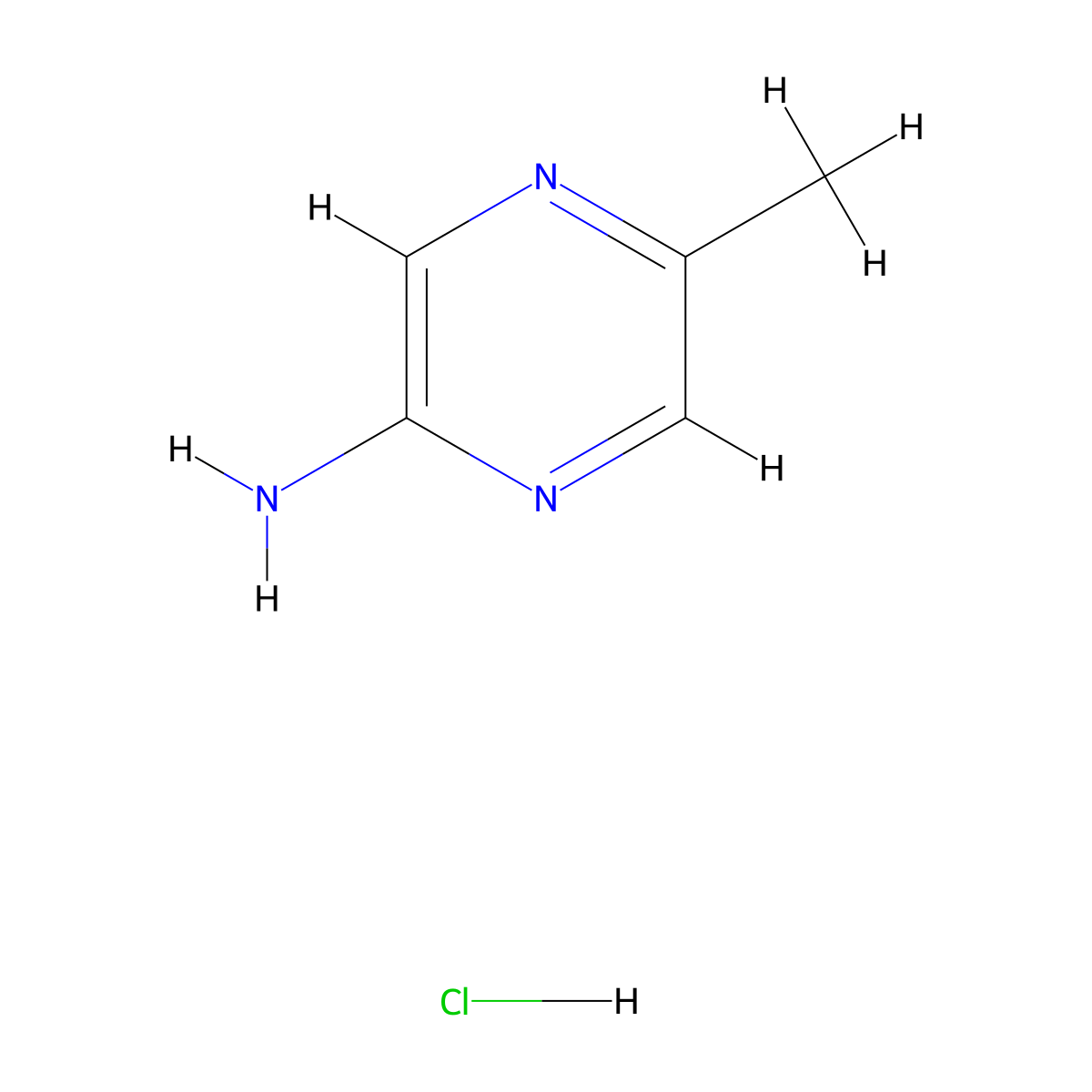 5-Methylpyrazin-2-amine hydrochloride molecular structure, CAS 1159824-25-5