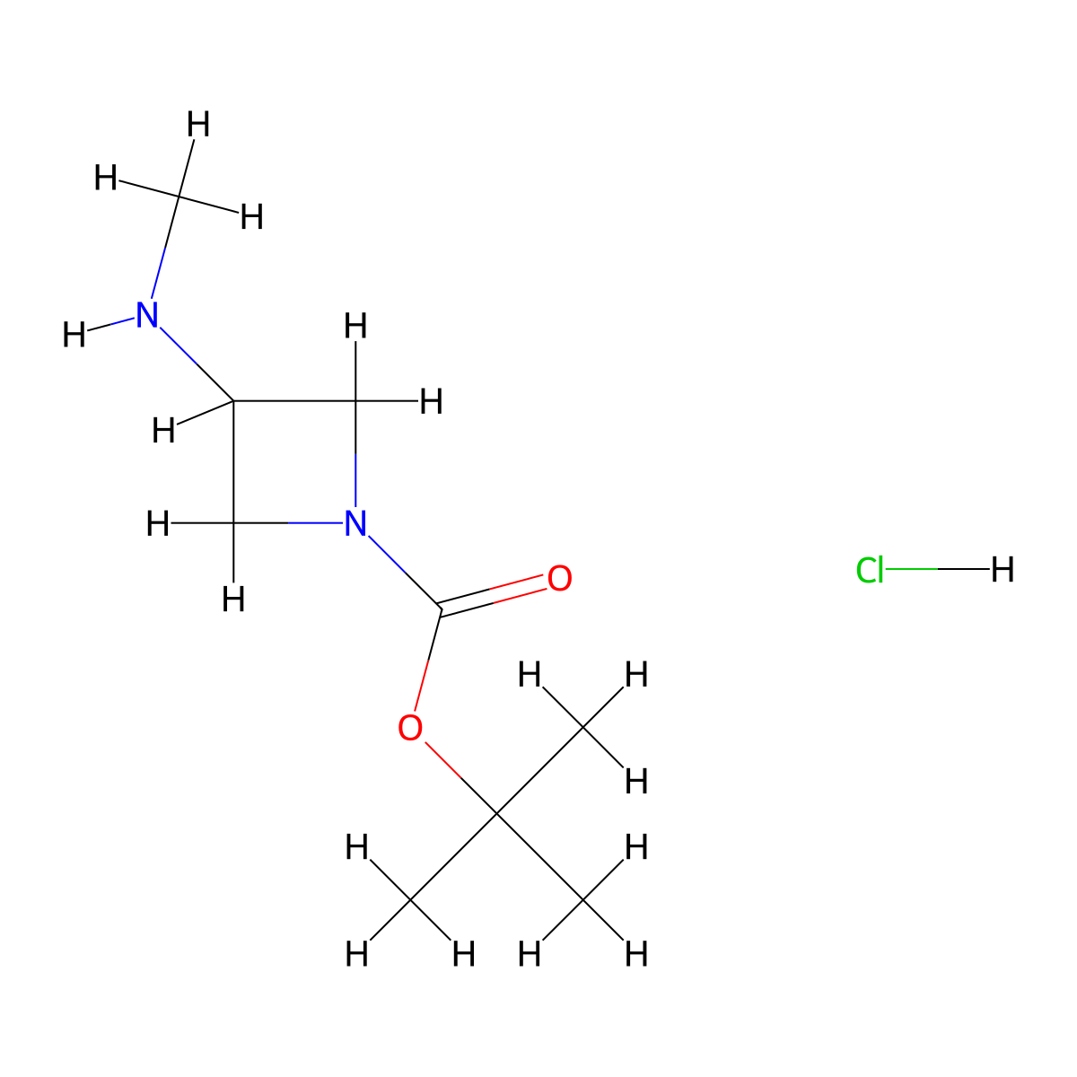 3-Methylamino-azetidine-1-carboxylic acid tert-butyl ester hydrochloride molecular structure, CAS 1159824-44-8