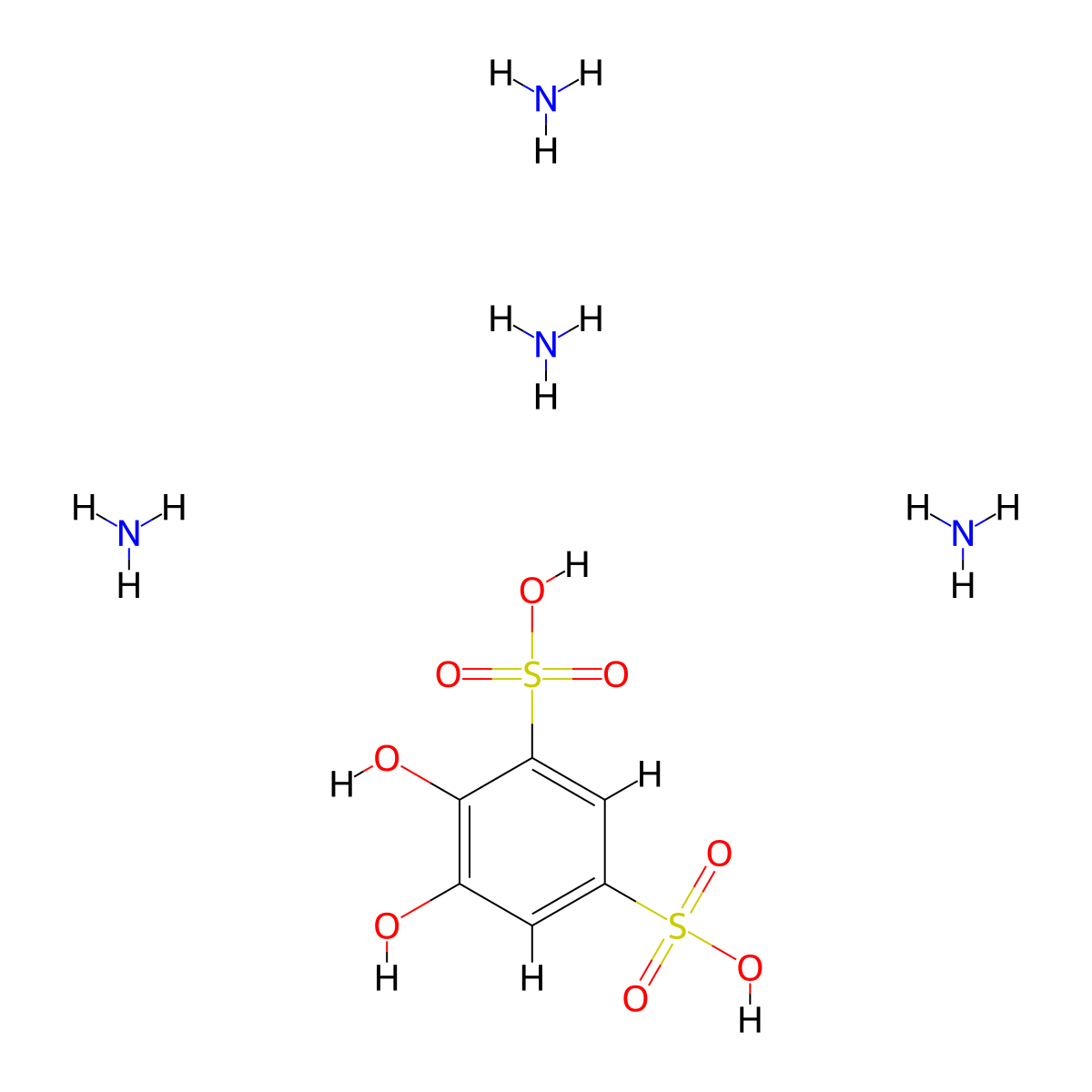 4,5-Dihydroxy-1,3-benzenedisulfonic acid tetraammonium salt molecular structure, CAS 1159824-56-2