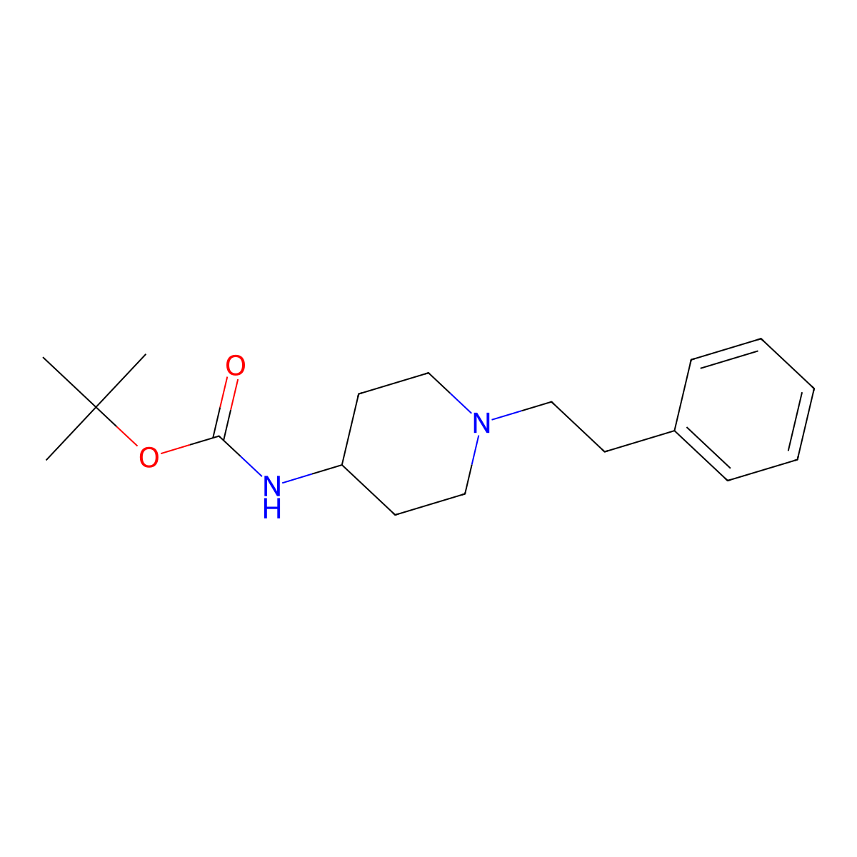 (1-Phenethyl-piperidin-4-yl)-carbamic acid tert-Butyl ester molecular structure, CAS 1159824-87-9