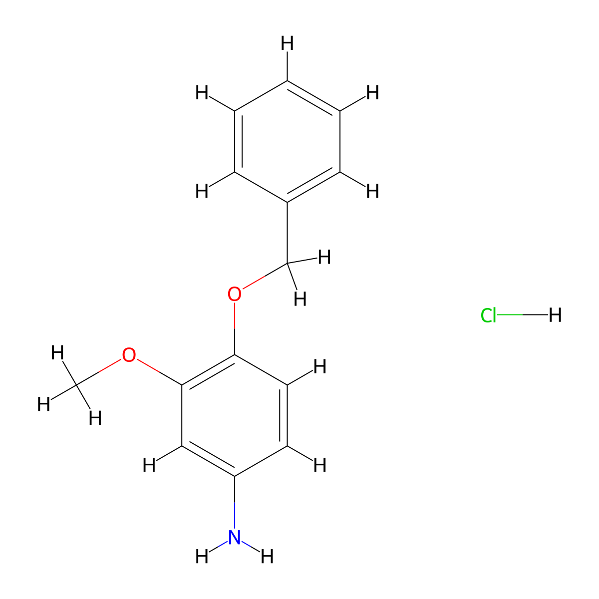 4-(Benzyloxy)-3-methoxyaniline hydrochloride molecular structure, CAS 1159825-08-7