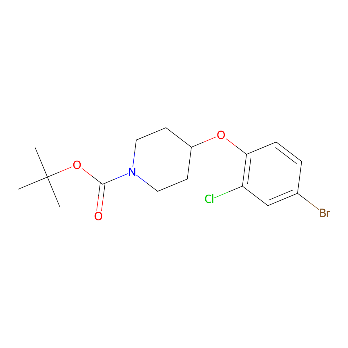 1-N-Boc-4-(4-Bromo-2-chlorophenoxy)piperidine molecular structure, CAS 1159825-39-4