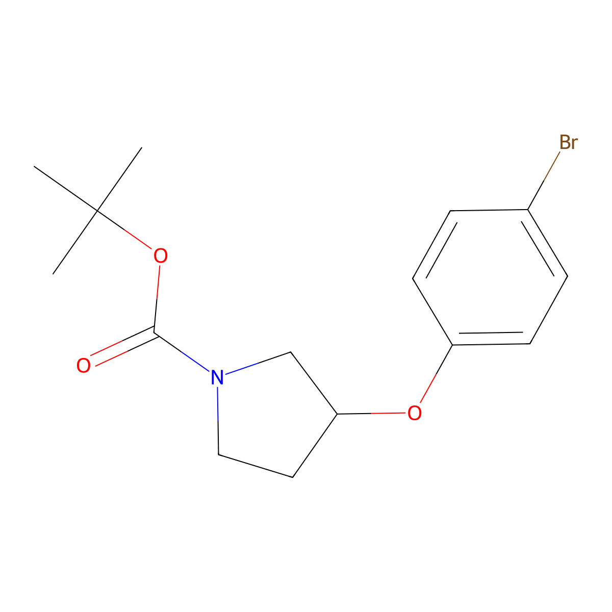 1-N-Boc-3-(4-Bromophenoxy)pyrrolidine molecular structure, CAS 1159825-42-9