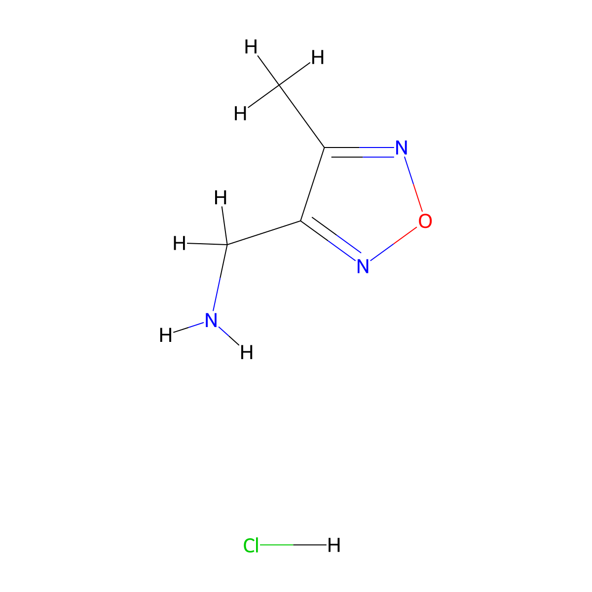 1-(4-Methyl-1,2,5-oxadiazol-3-yl)methanamine hydrochloride molecular structure, CAS 1159825-48-5