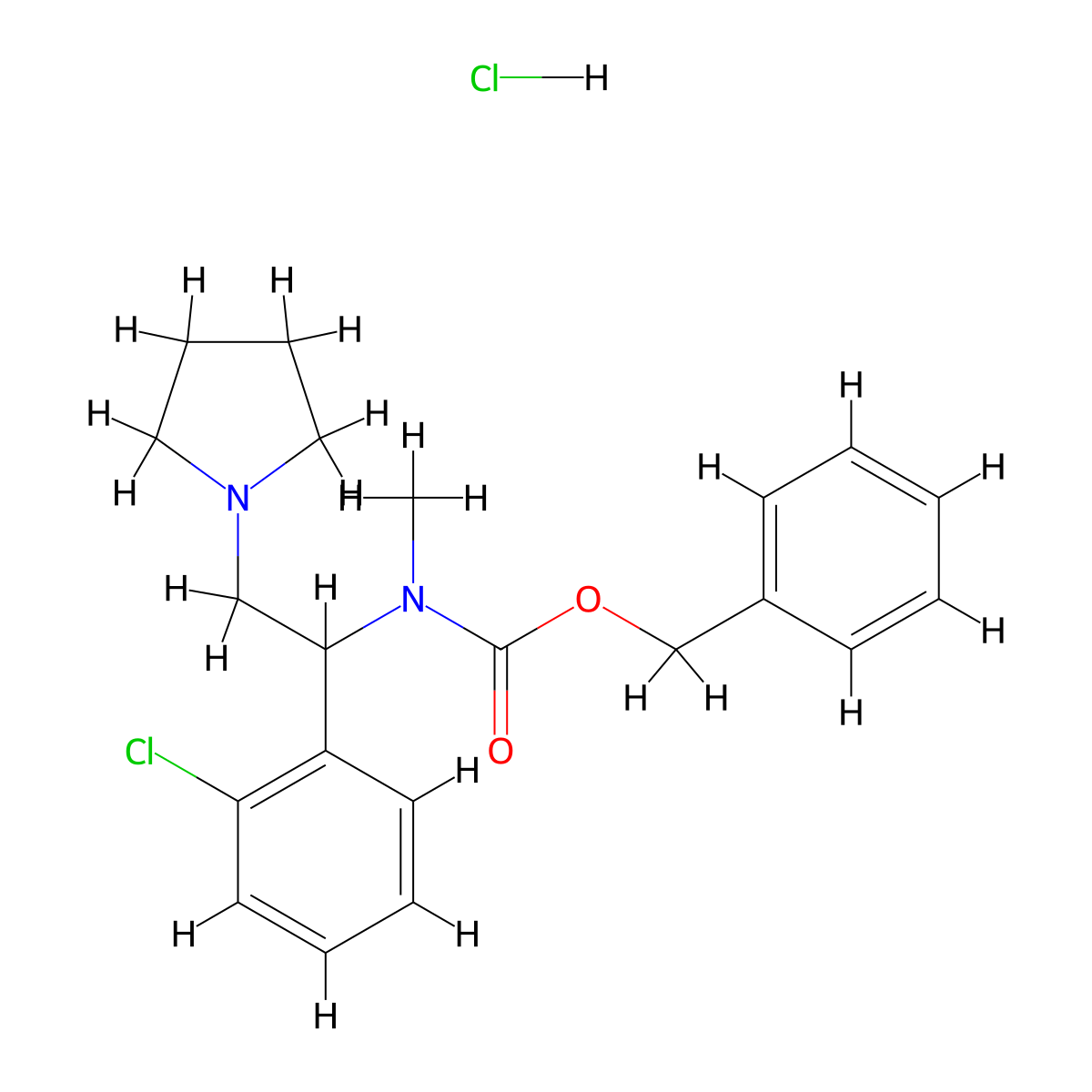 1-Pyrrolidin-2-(2'-chlorophenyl)-2-(N-Cbz-N-methyl)amino-ethane HCl molecular structure, CAS 1159825-67-8