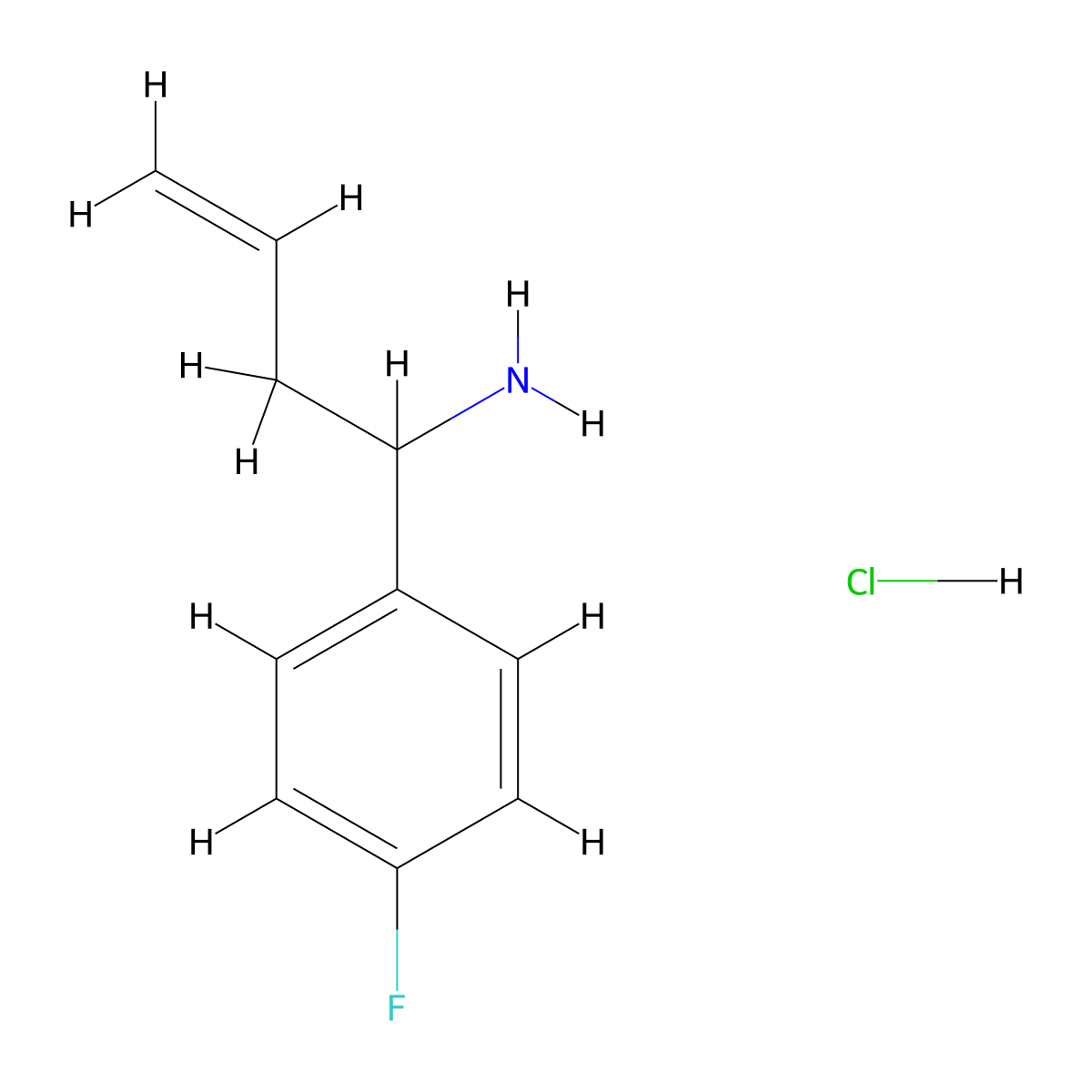 1-(4-Fluorophenyl)but-3-enylamine hcl molecular structure, CAS 1159825-73-6