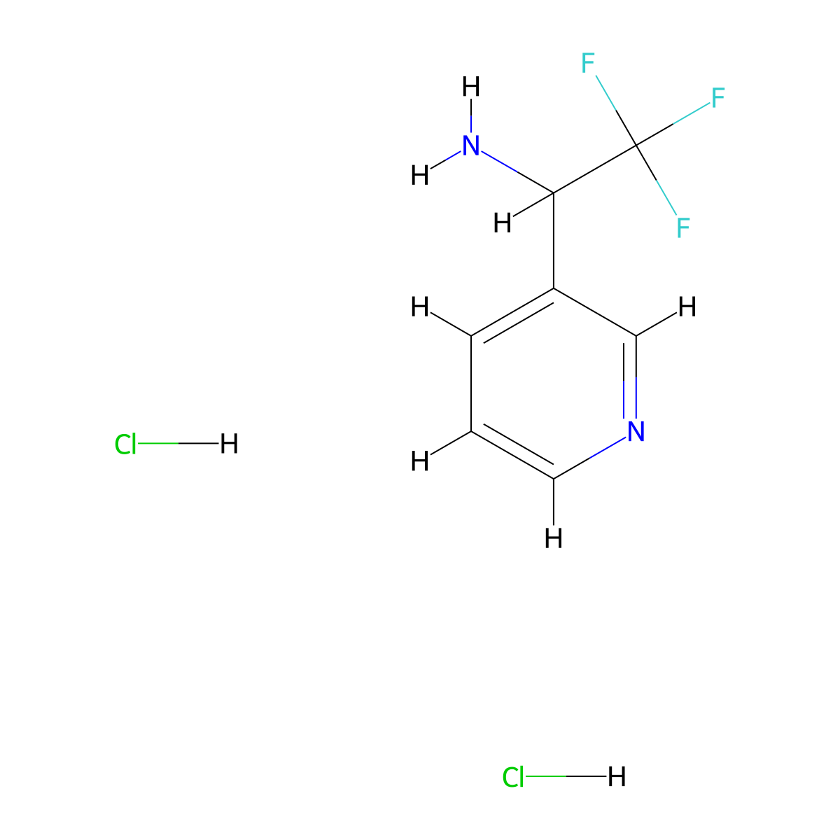 (2,2,2-Trifluoro-1-pyridin-3-ylethyl)amine dihydrochloride molecular structure, CAS 1159825-86-1