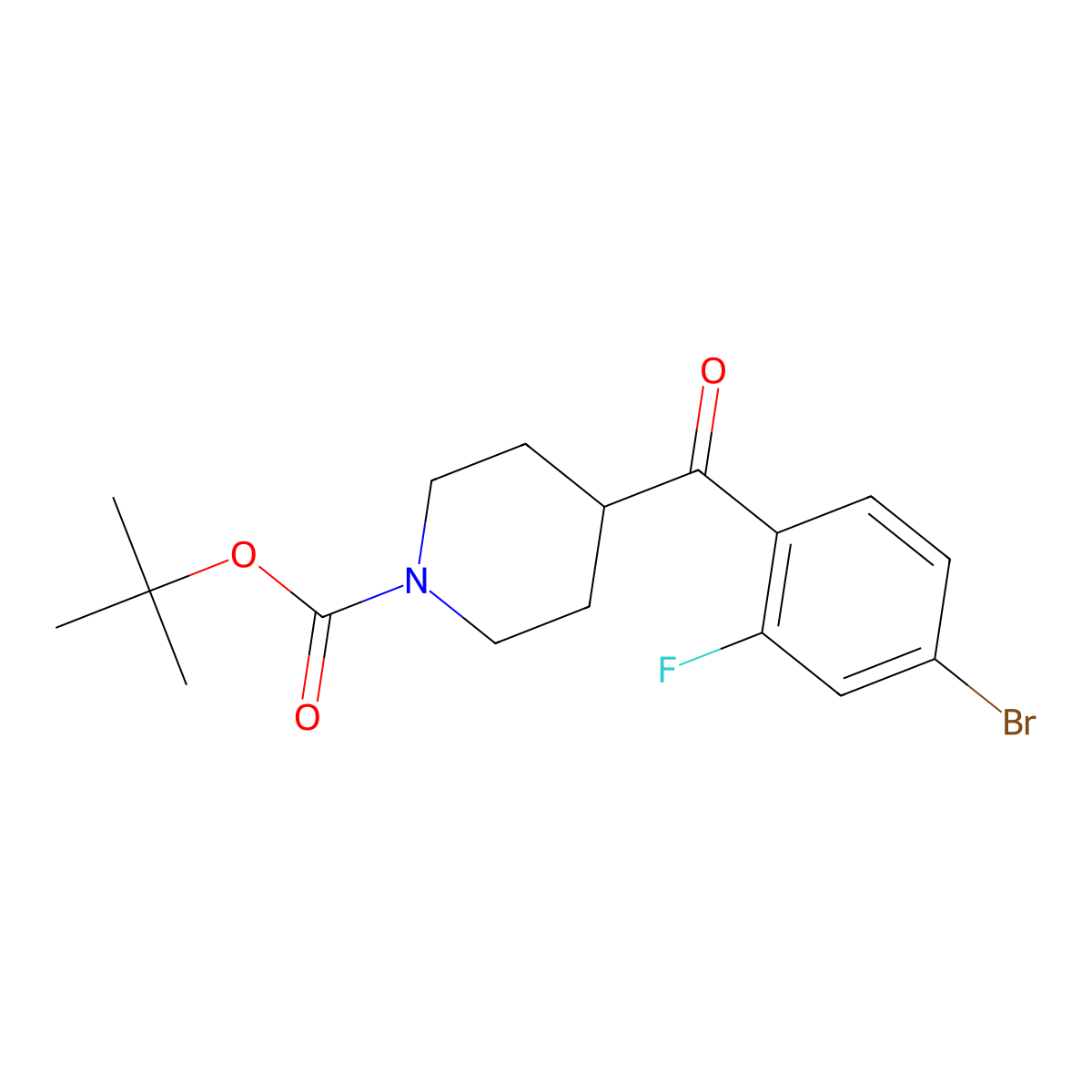 tert-Butyl 4-(4-bromo-2-fluorobenzoyl)piperidine-1-carboxylate molecular structure, CAS 1159826-04-6