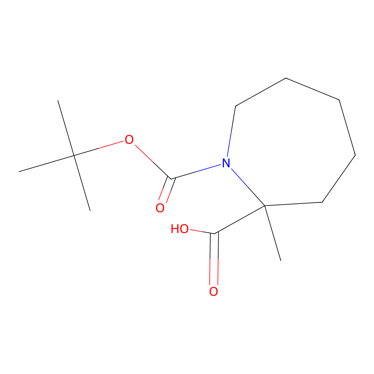 1-(tert-Butoxycarbonyl)-2-methylazepane-2-carboxylic acid molecular structure, CAS 1159826-17-1