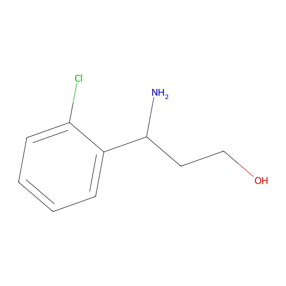 3-Amino-3-(2-chlorophenyl)propan-1-ol molecular structure, CAS 1159826-18-2