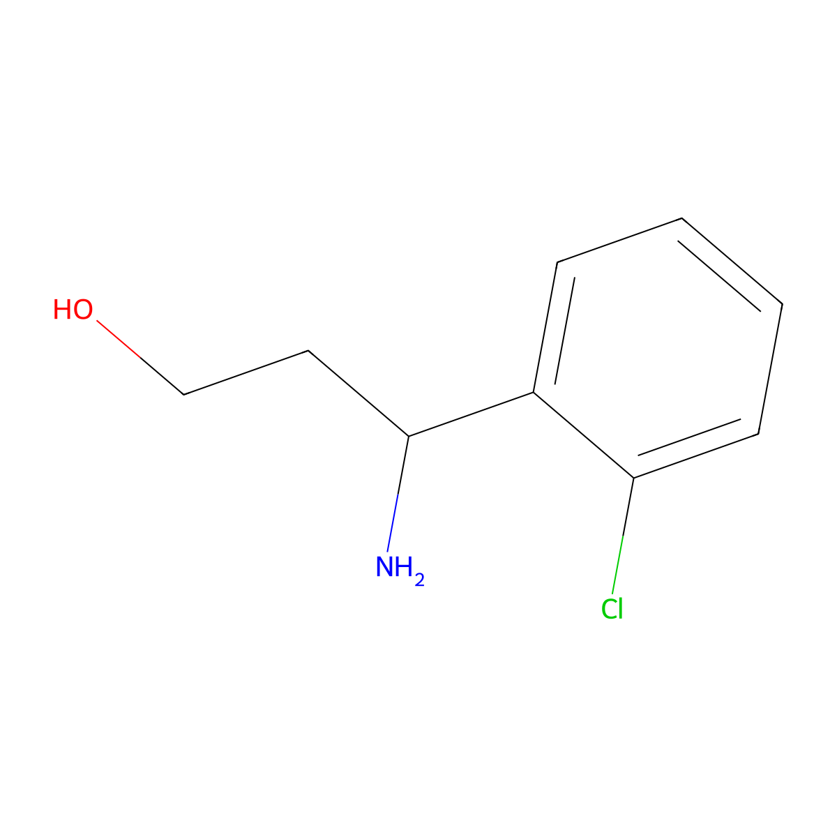 3-Amino-3-(2-chlorophenyl)propan-1-ol molecular structure, CAS 1159826-18-2