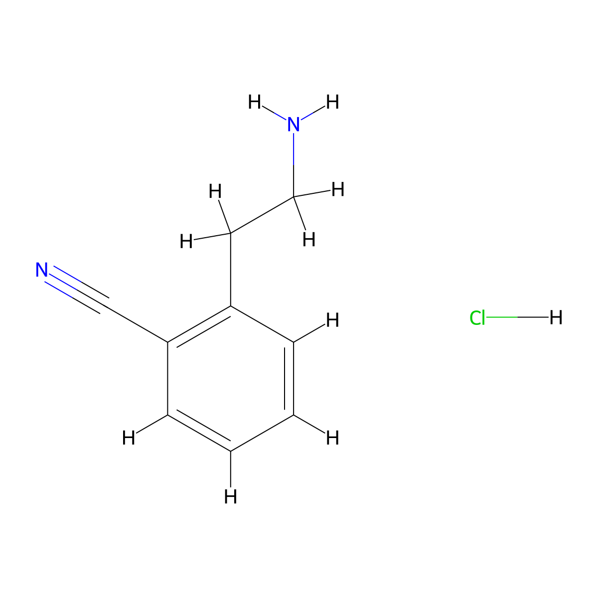 2-(2-Aminoethyl)benzonitrile hydrochloride molecular structure, CAS 1159826-34-2