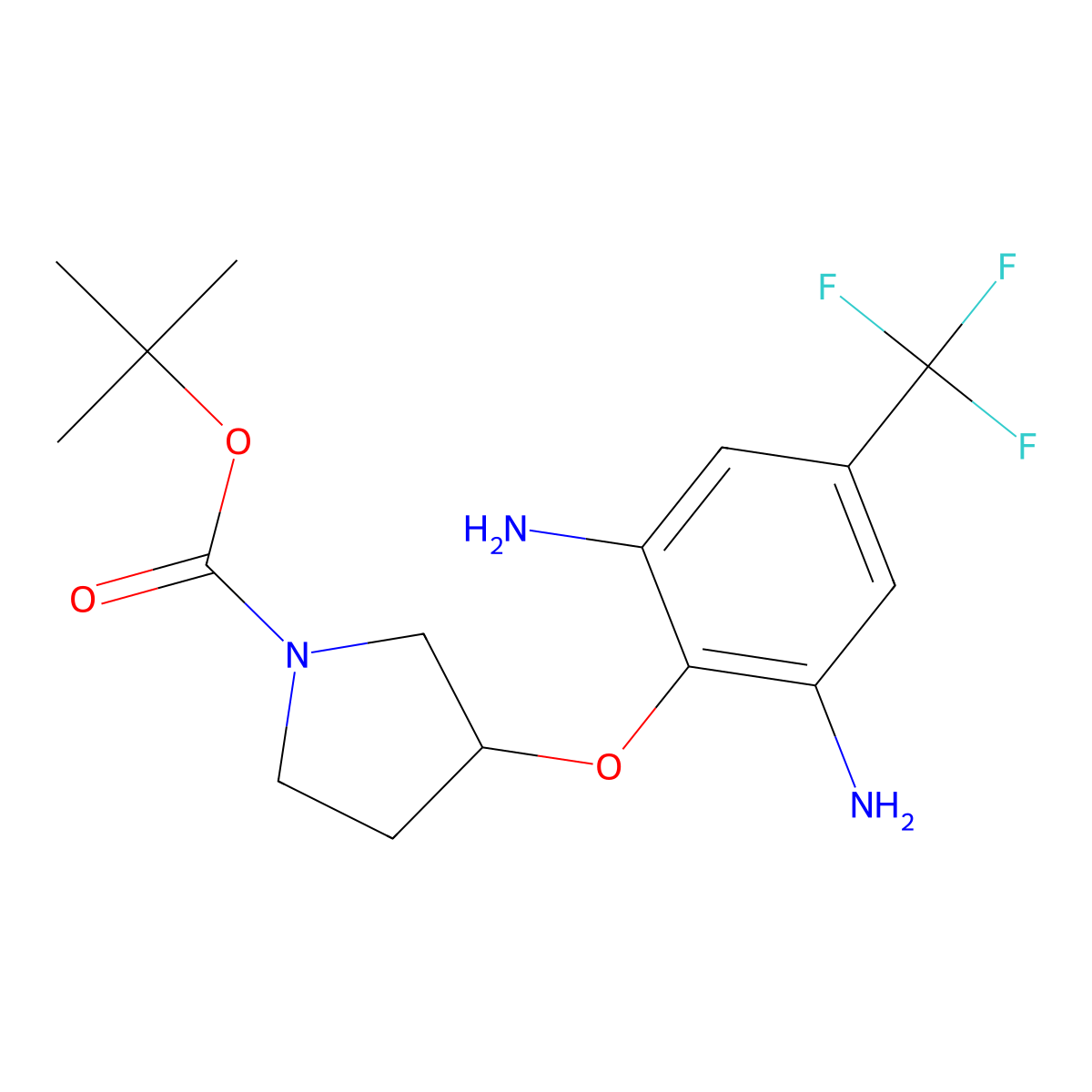 tert-Butyl 3-(2,6-diamino-4-(trifluoromethyl)phenoxy)pyrrolidine-1-carboxylate molecular structure, CAS 1159826-37-5