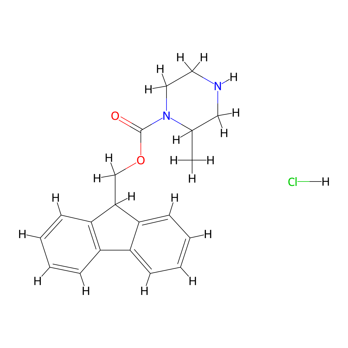 (9h-Fluoren-9-yl)methyl 2-methylpiperazine-1-carboxylate hydrochloride molecular structure, CAS 1159826-45-5