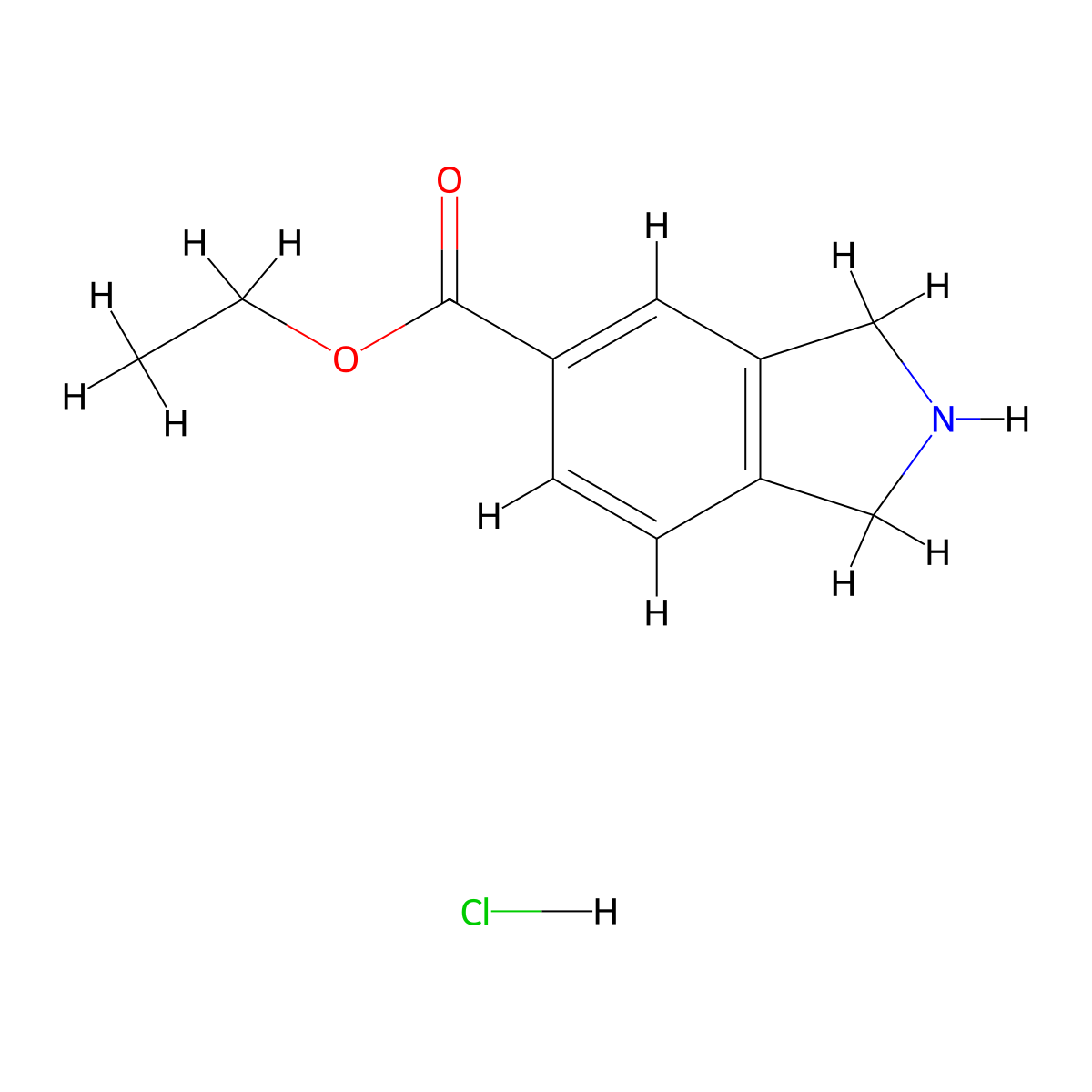 Ethyl isoindoline-5-carboxylate hydrochloride molecular structure, CAS 1159826-50-2