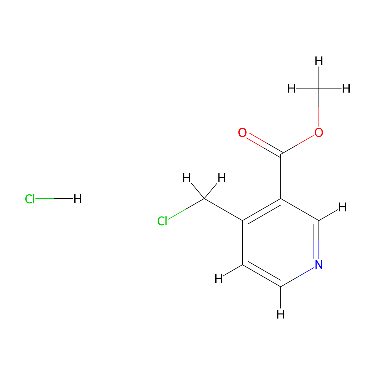 Methyl 4-(chloromethyl)nicotinate hydrochloride molecular structure, CAS 1159826-53-5