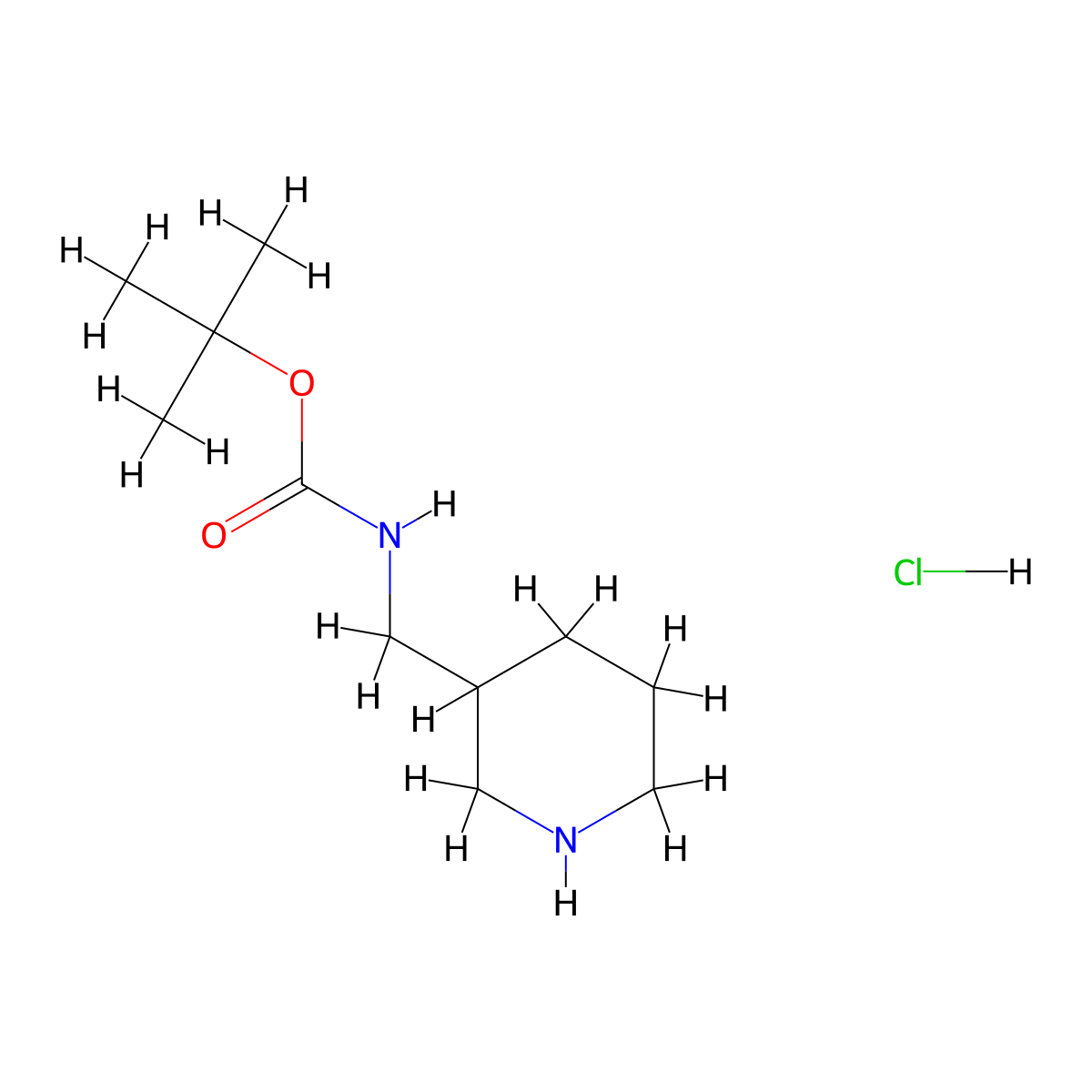 3-N-Boc-aminomethyl piperidine hydrochloride molecular structure, CAS 1159826-67-1