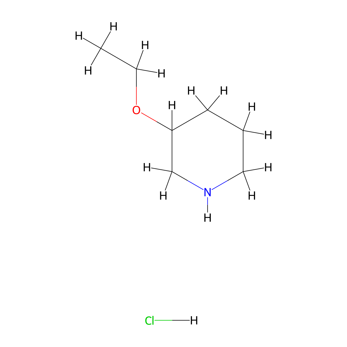 3-Ethoxypiperidine hydrochloride molecular structure, CAS 1159826-79-5