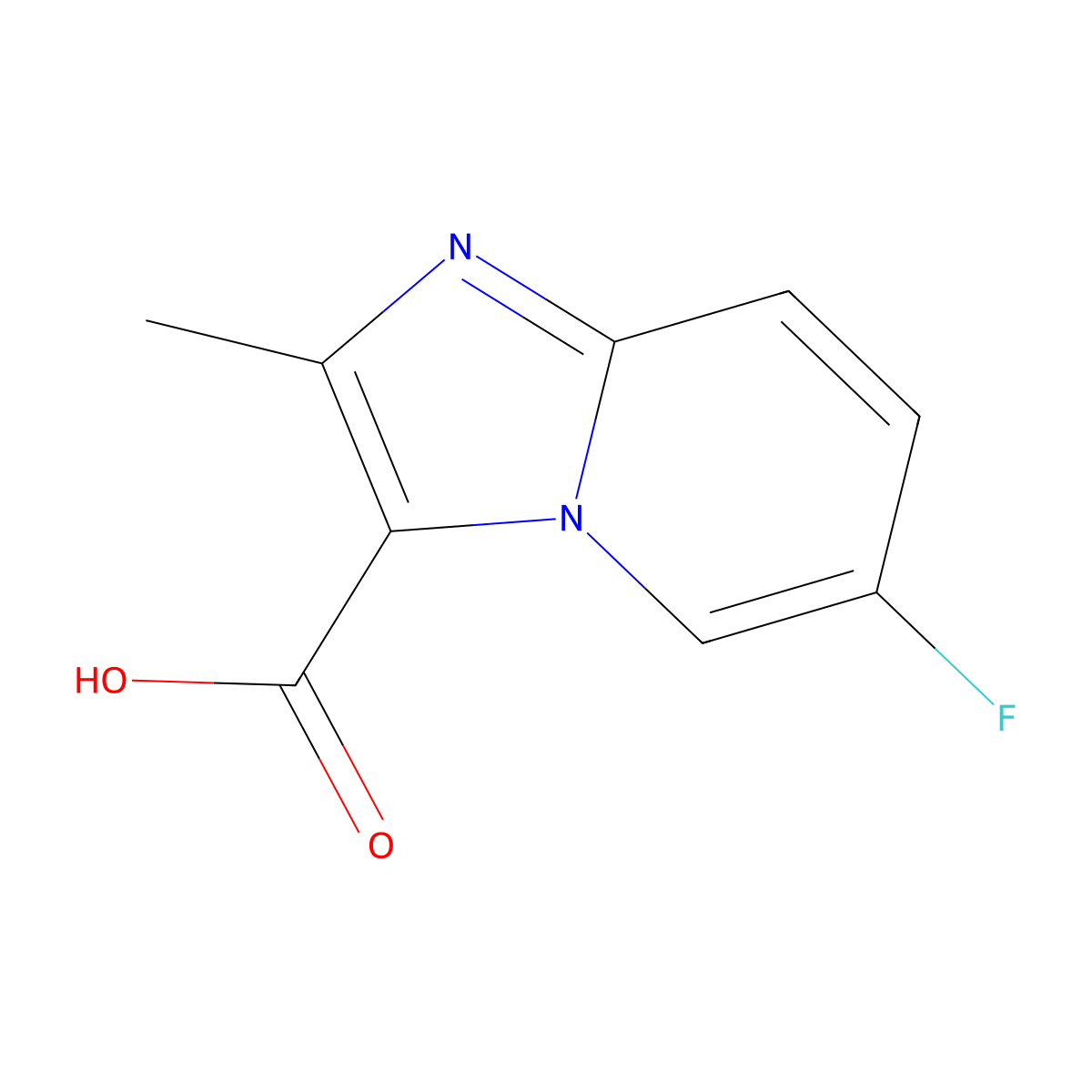 6-Fluoro-2-methylimidazo[1,2-a]pyridine-3-carboxylic acid molecular structure, CAS 1159828-93-9