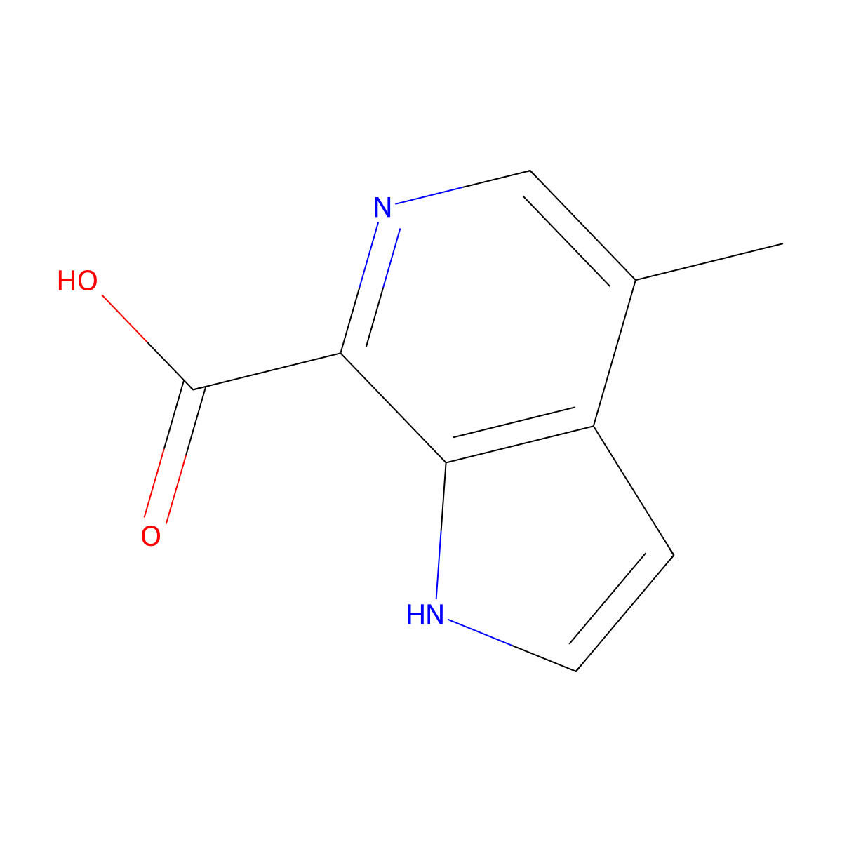 4-methyl-1H-pyrrolo[2,3-c]pyridine-7-carboxylic acid molecular structure, CAS 1159829-72-7