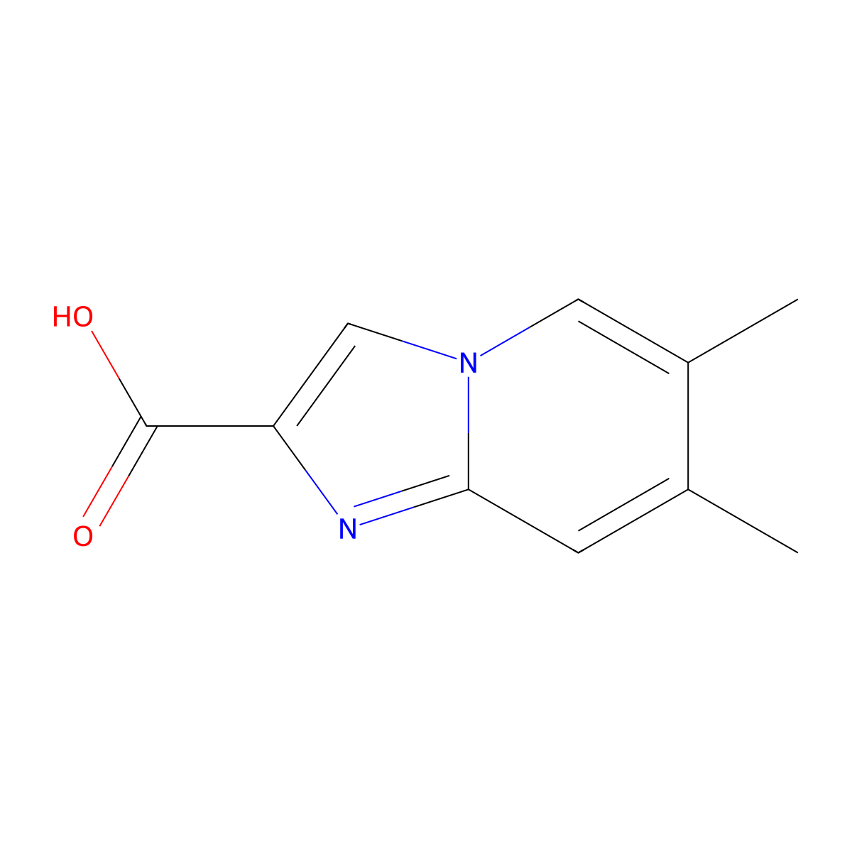6,7-Dimethylimidazo[1,2-a]pyridine-2-carboxylic acid molecular structure, CAS 1159830-11-1