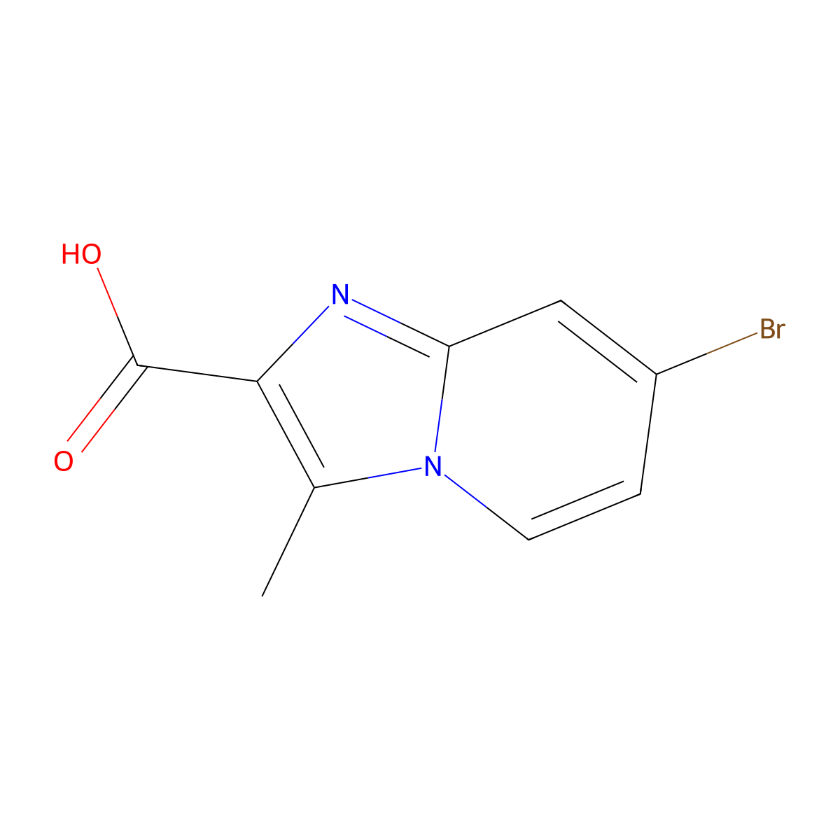 7-Bromo-3-methylimidazo[1,2-a]pyridine-2-carboxylic acid molecular structure, CAS 1159830-22-4