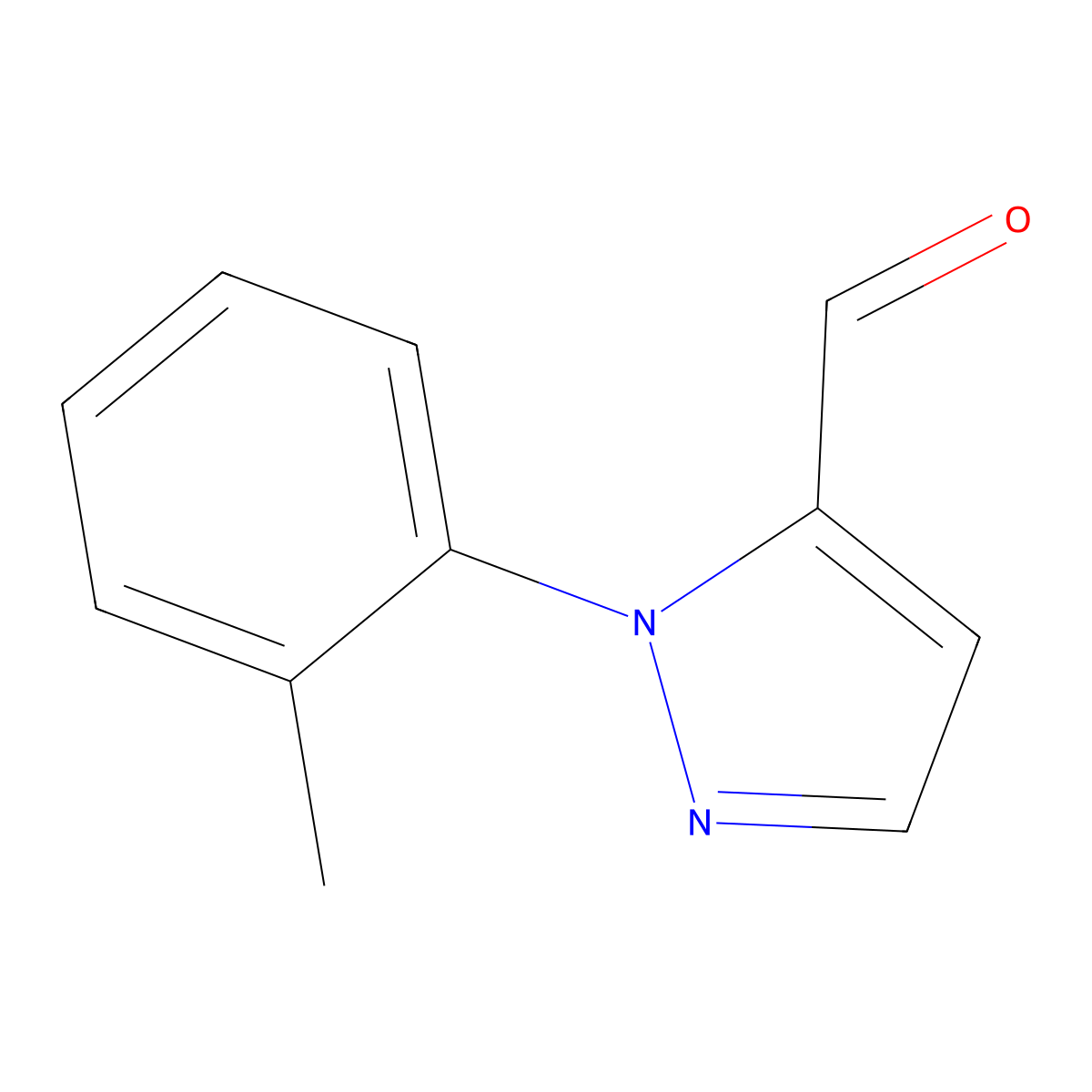1-(2-methylphenyl)-1H-pyrazole-5-carbaldehyde molecular structure, CAS 1159830-71-3