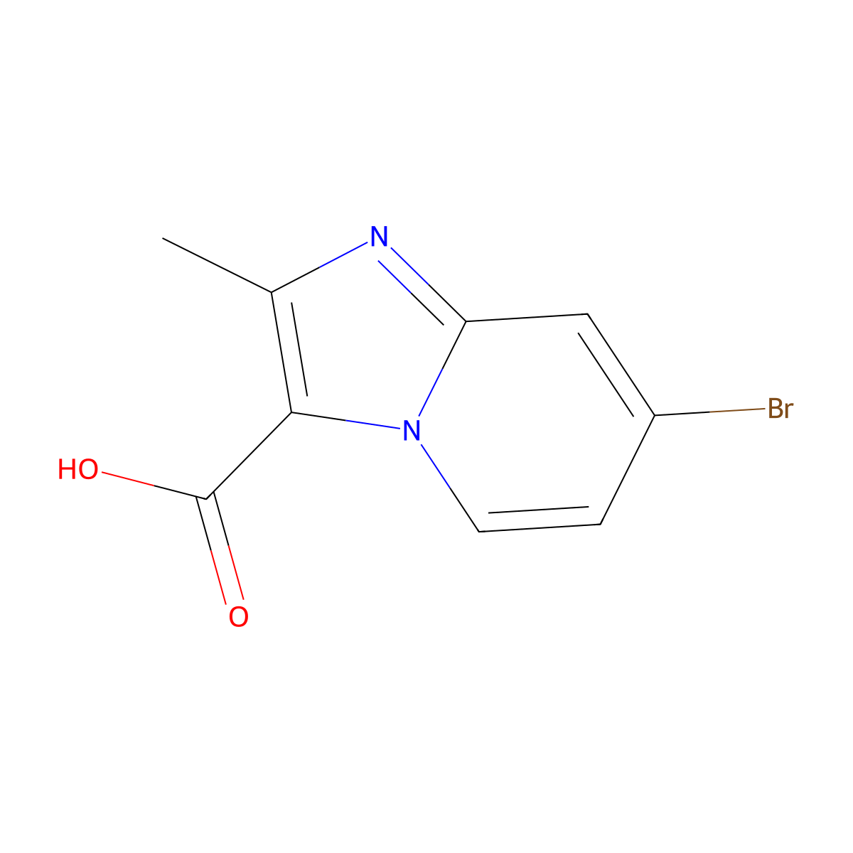 7-Bromo-2-methylimidazo[1,2-a]pyridine-3-carboxylic acid molecular structure, CAS 1159831-07-8