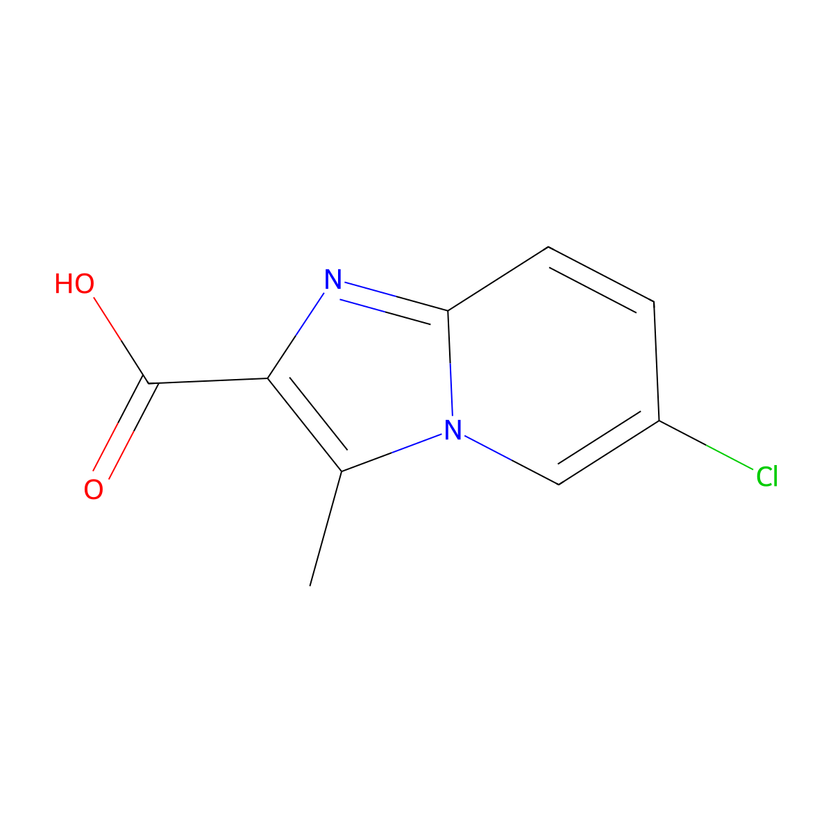 6-Chloro-3-methylimidazo[1,2-a]pyridine-2-carboxylic acid molecular structure, CAS 1159831-22-7