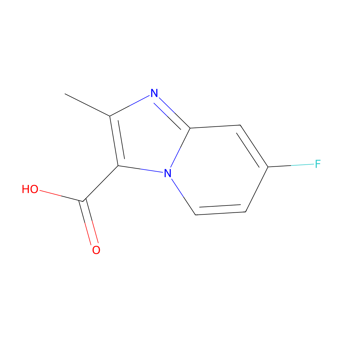7-Fluoro-2-methyl-imidazo[1,2-A]pyridine-3-carboxylic acid molecular structure, CAS 1159831-72-7