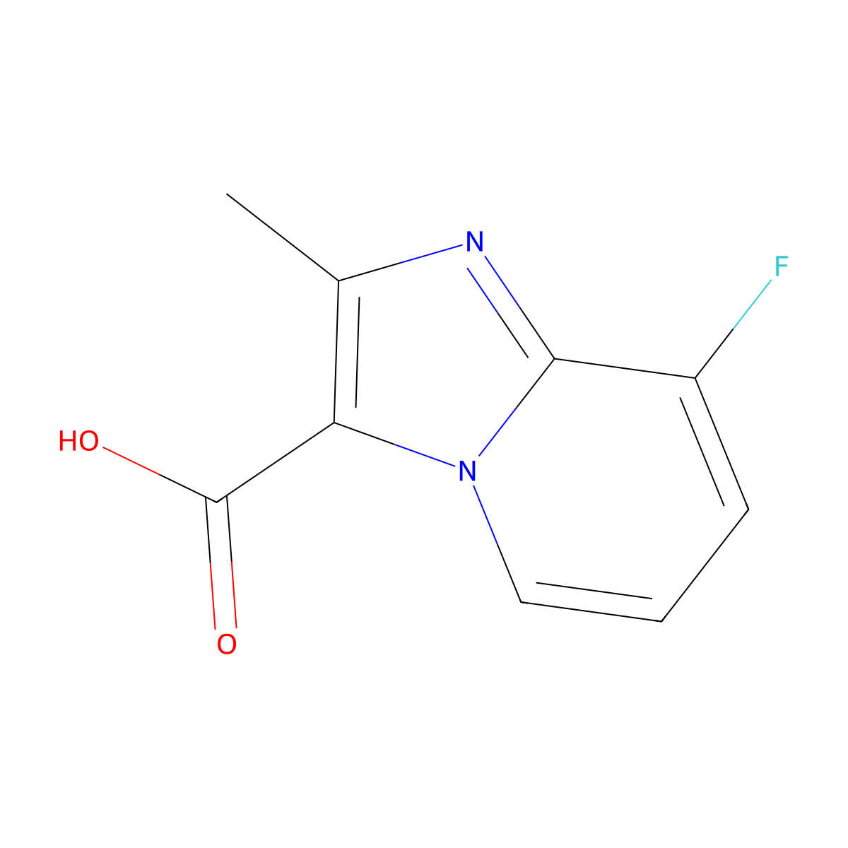 8-Fluoro-2-methylimidazo[1,2-a]pyridine-3-carboxylic acid molecular structure, CAS 1159831-81-8