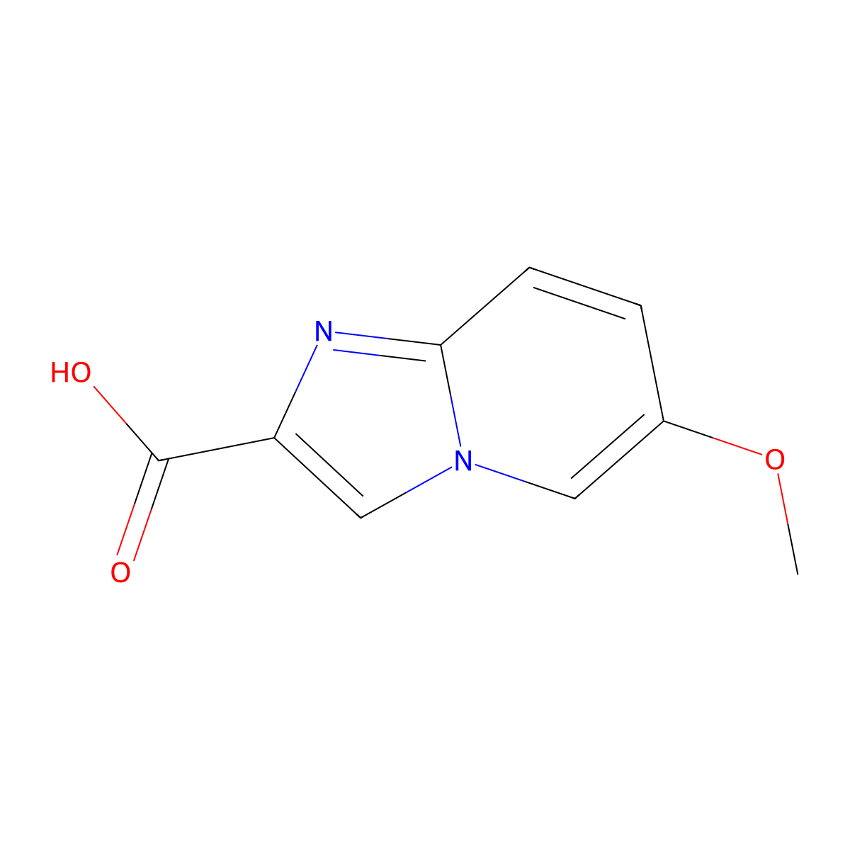 6-Methoxyimidazo(1,2-a)pyridine-2-carboxylic acid molecular structure, CAS 1159832-92-4