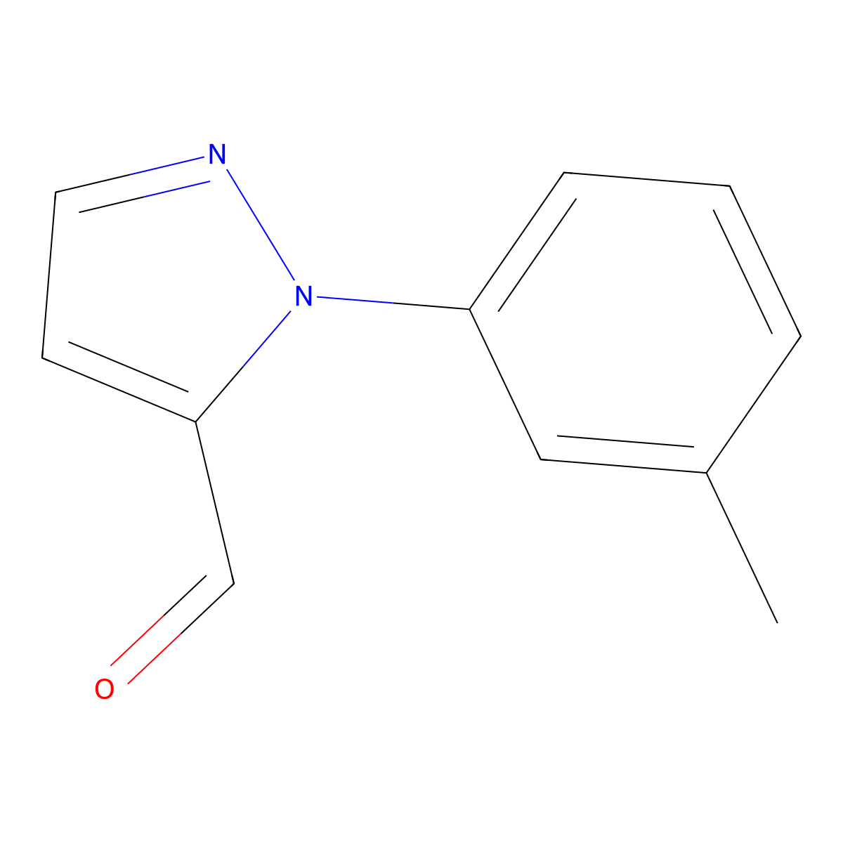 1-(3-methylphenyl)-1H-pyrazole-5-carbaldehyde molecular structure, CAS 1159833-73-4