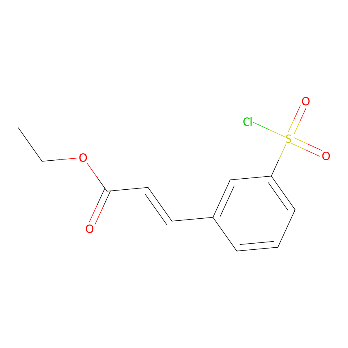 Ethyl 3-(3-chlorosulfonylphenyl)acrylate molecular structure, CAS 1159834-58-8