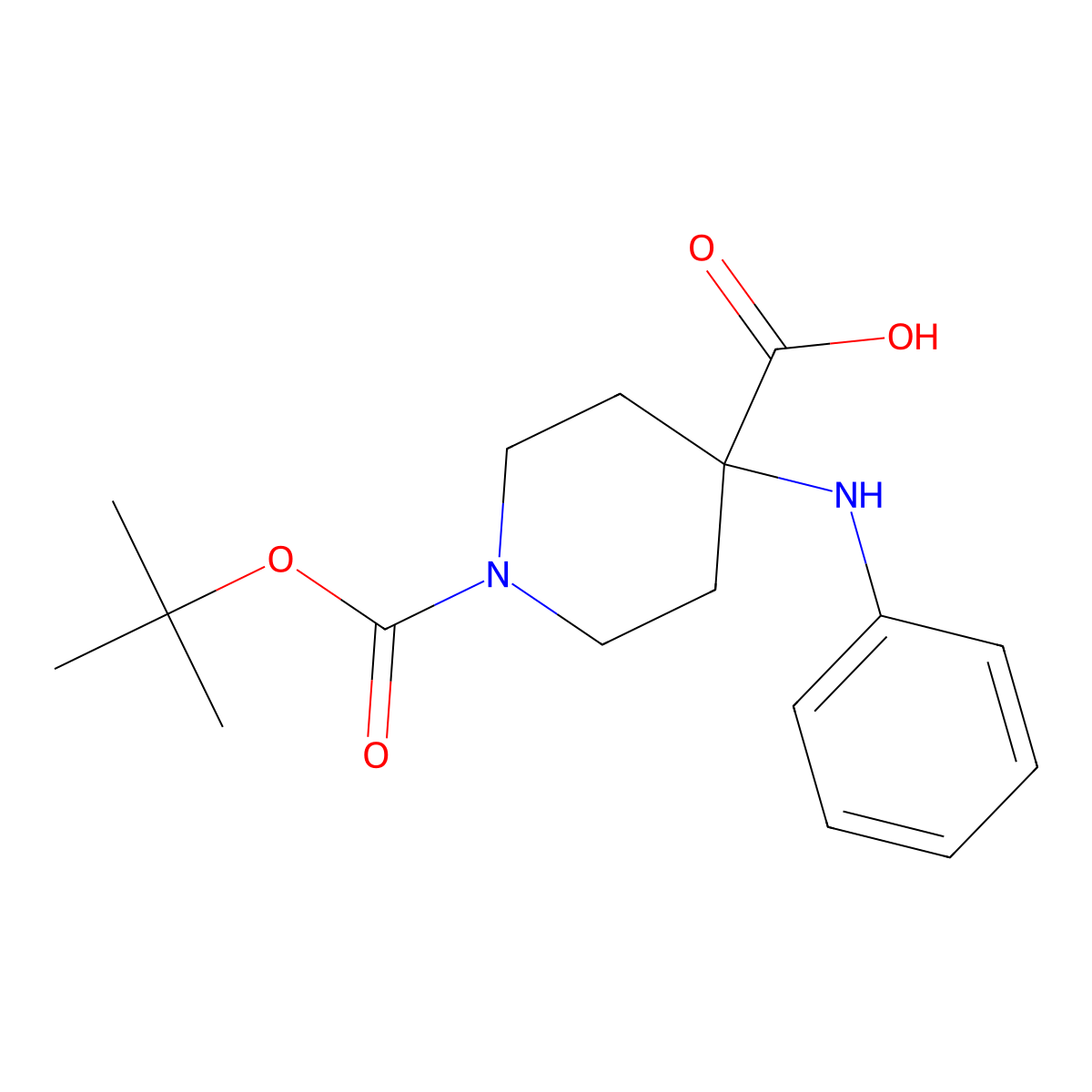 1-(tert-Butoxycarbonyl)-4-(phenylamino)piperidine-4-carboxylic acid molecular structure, CAS 1159835-31-0
