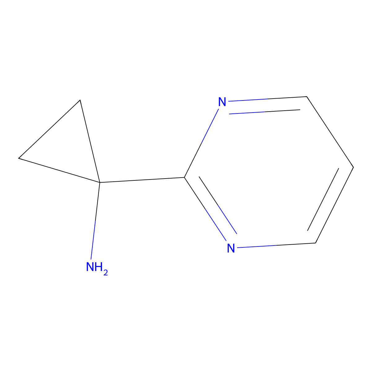 1-(Pyrimidin-2-yl)cyclopropan-1-amine molecular structure, CAS 1159878-06-4
