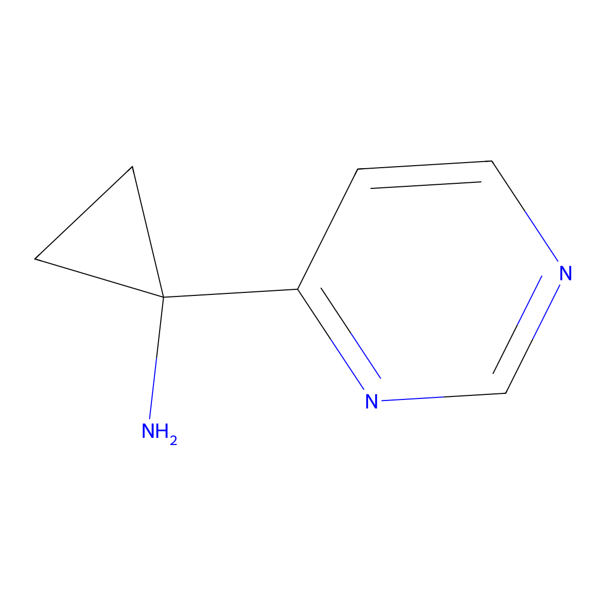 1-(Pyrimidin-4-yl)cyclopropanamine molecular structure, CAS 1159878-11-1