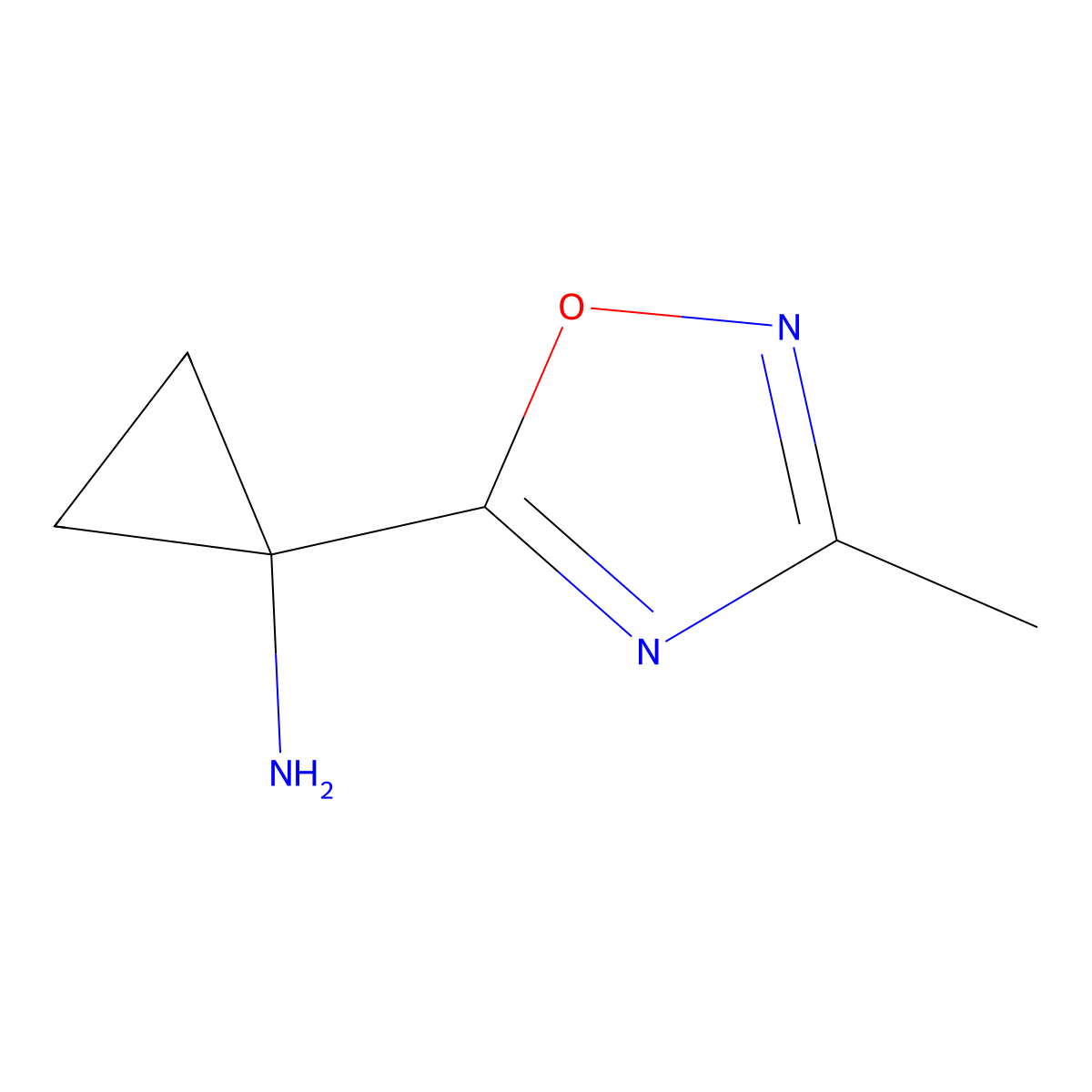 1-(3-Methyl-1,2,4-oxadiazol-5-yl)cyclopropan-1-amine molecular structure, CAS 1159878-18-8