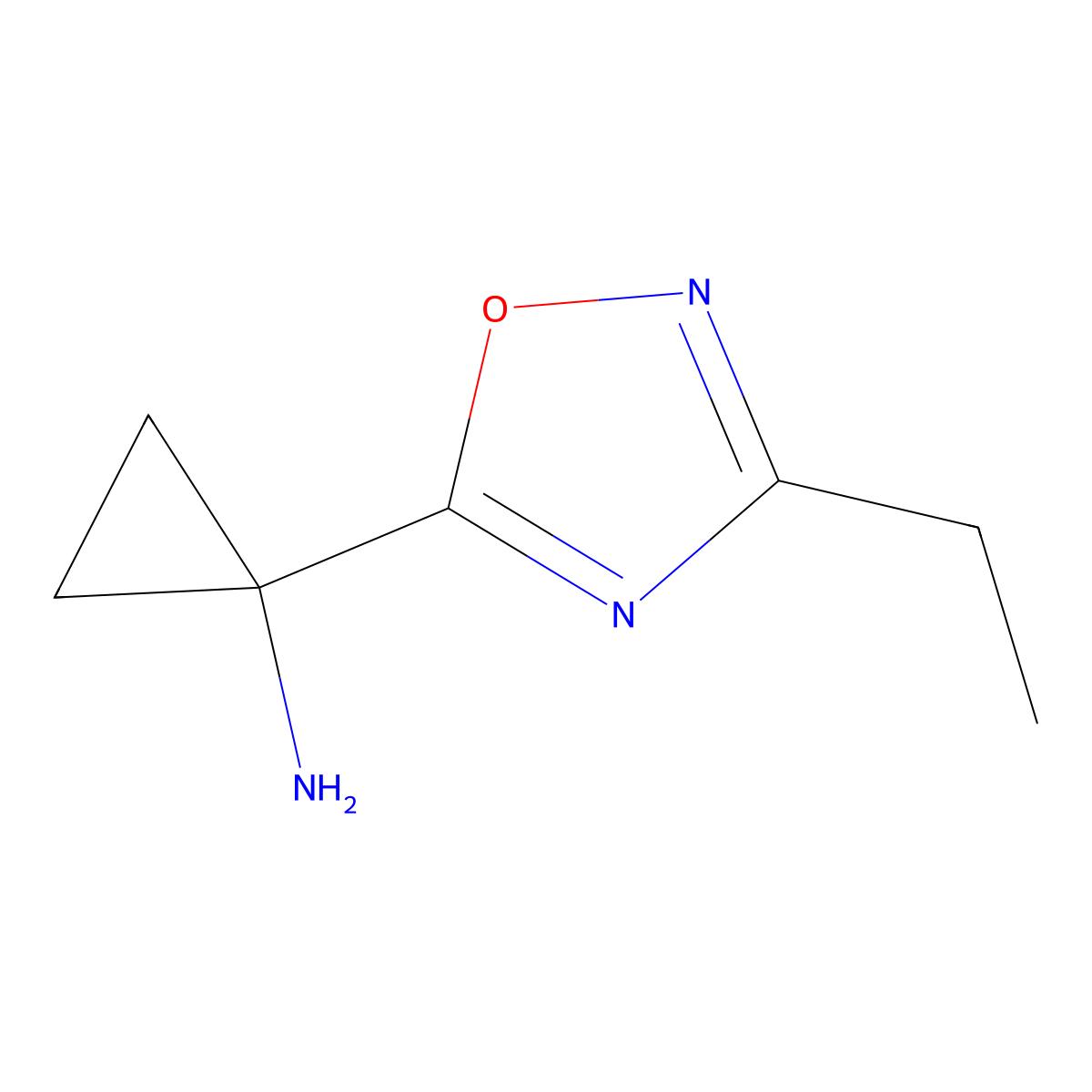 1-(3-Ethyl-1,2,4-oxadiazol-5-yl)cyclopropanamine molecular structure, CAS 1159878-27-9