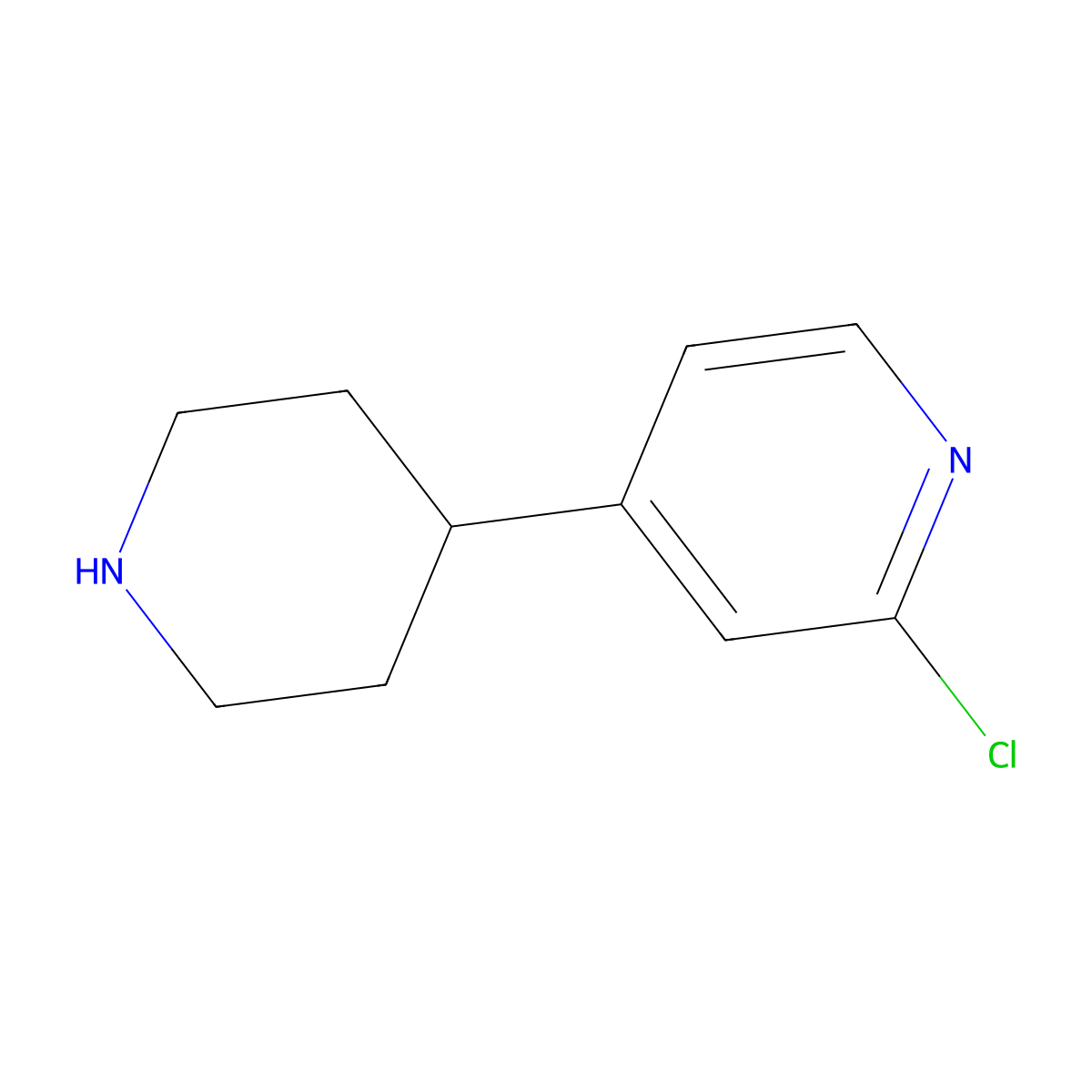 2-Chloro-4-(piperidin-4-yl)pyridine molecular structure, CAS 1159882-33-3