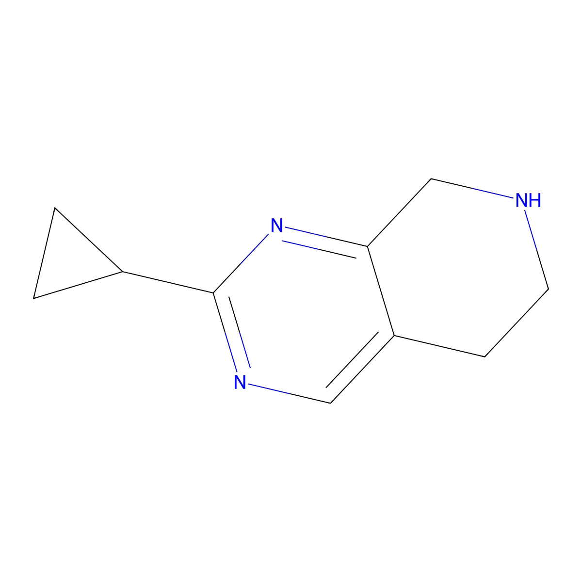 2-Cyclopropyl-5,6,7,8-tetrahydropyrido[3,4-d]pyrimidine molecular structure, CAS 1159882-43-5