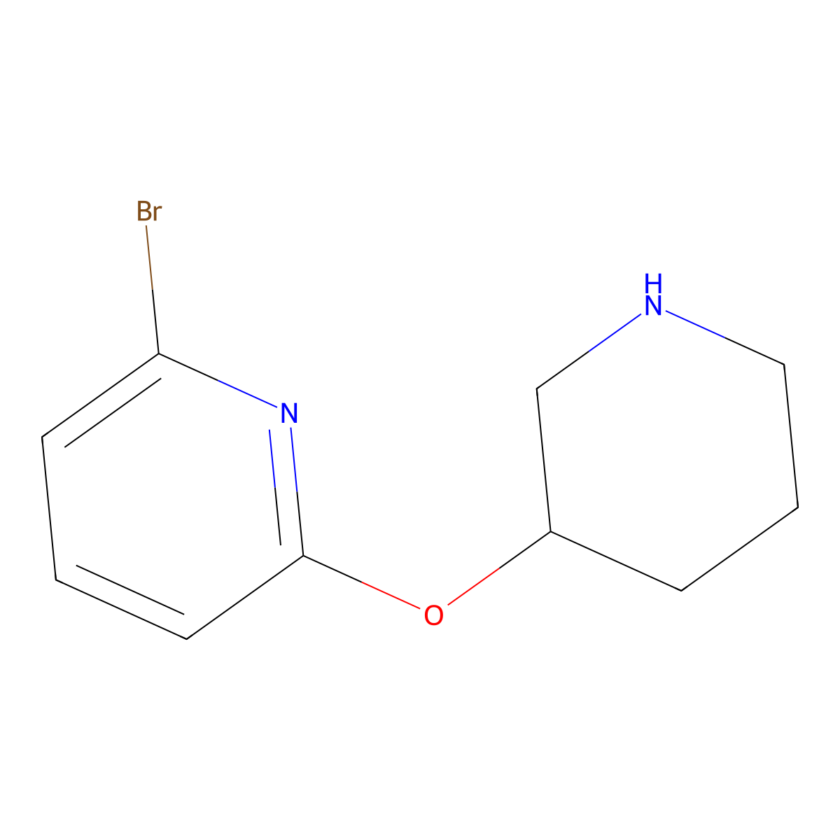 2-Bromo-6-(piperidin-3-yloxy)pyridine molecular structure, CAS 1159882-64-0