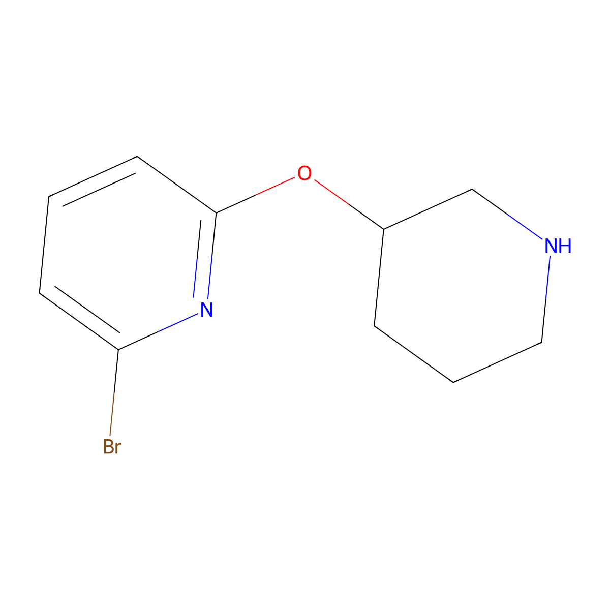 2-Bromo-6-(piperidin-3-yloxy)pyridine molecular structure, CAS 1159882-64-0
